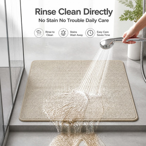 Tapis de douche antidérapant lavable à séchage rapide, 3 tailles, facile à rincer, tapis de bain - Product Image 6