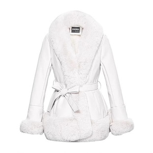 <span class=keywords><strong>Pelliccia</strong></span> di coniglio <span class=keywords><strong>in</strong></span> finto Shearling russo invernale impermeabile eco-friendly tinta monopetto - Product Image 4