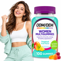 Gummies multivitaminées pour femmes OEM ODM, saveur fruits tropicaux, immunité, énergie, beauté, bien-être, complément alimentaire quotidien, marque privée, vente en gros