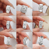 Bague pour homme en argent S925 avec moissanite, élégante et prestigieuse, pour un usage quotidien, 1CT 2CT 3CT