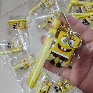 Llavero de PVC 3D de Bob Esponja y Patricio Estrella, diseño de dibujos animados, kawaii, para coche, regalo para niños, figura colgante de goma, llavero de PVC de dibujos animados - Product Image 6