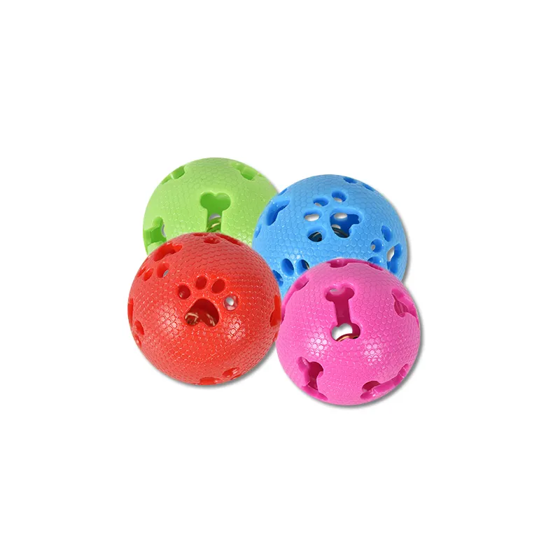 पालतू खिलौना टिकाऊ प्लास्टिक गेंद चबाना खिलौने दांत की सफाई रिसाव खाद्य बिल्ली खिलौने