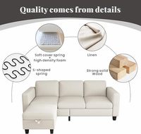 Sofás personalizados para sala de estar, sofá seccional en forma de L, sofá de nube, pequeño, Modular, 3 asientos, ropa de cama cómoda con almacenamiento, sofá de asiento profundo