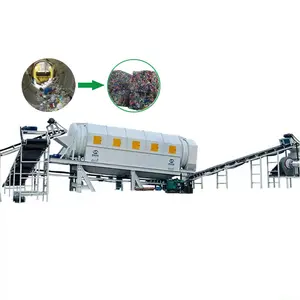 Electric processing waste aluminum paper metal plastic sorting recovery equipment trommel screen machine for solid waste