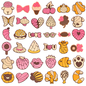 Astrid AXH Cute Cartoon Mexican Bread PVC Clog Charm Jewelry <b>Shoe</b> <b>Decorations</b> China Fujian Wholesale DIY Buckle - Product Image 1
