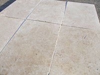 Dalles de travertin taillées sur mesure, beige vieilli, style Versailles français, pour piscine extérieure, allée, dalles de sol en travertin, pavés