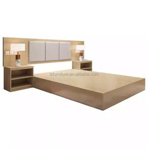 Ensembles complets de mobilier de chambre d'hôtel : Lit simple en bois avec tête de lit, tables de chevet et meuble TV pour projet hôtelier 3 étoiles OEM - Product Image 3
