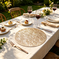 Sets de table personnalisés pour la table à manger, sets de table ronds pour mariage, antidérapants, isolants thermiquement, en PVC, pour la maison, le restaurant, les banquets