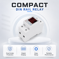 Protecteur de tension à double affichage LED pour rail DIN, pour panneaux électriques, armoires de commande et systèmes de distribution