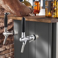 Robinet de bière à longue tige Homebrew Robinets de boisson à bière chromés réglables avec robinet de contrôle de débit