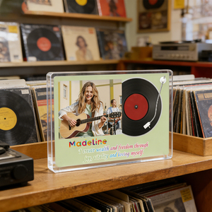 Adornos Acrílicos Personalizados |   Foto y Frases Personalizadas, Diseño de Tocadiscos, Regalos para Amantes de la Música - Product Image 4