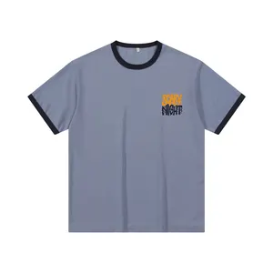 Camiseta para adolescente de algodão estampado leve com contraste de cores