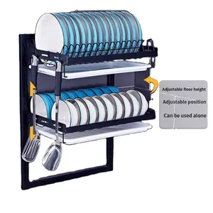 2 Tier Bowl Plate Shelf Kitchen Drainer Storage Organizer Dish Drying Rack