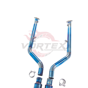 ท่อไอเสีย Vortex Titanium X-Pipe สำหรับ BMW E92 M3 4.0L V8 S65 OEM+ Valvetronic Performance Racing Exhaust Mid Pipe แบบ Pie-cut สีฟ้าไหม้ - Product Image 2