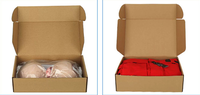 Recyclable 11x11x5cm Boîtes Plates Cadeaux Emballage Brun Kraft Papier Mailer Carton Ondulé Forte Colle Bande Zipper Boîte pour Portefeuille