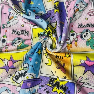 Wholesale Hot Selling Custom Design Printed Jersey Polyester Spandex Stretch Rib Knit Fabric for <strong>Garmant</strong> - Product Image 6