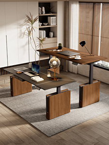 Ash Wood Black Walnut Wood Color Solid Wood Electric Lifting Table <strong>Computer</strong> <strong>Desk</strong> <strong>Work</strong> <strong>Station</strong> <strong>Standing</strong> <strong>Desk</strong> <strong>Desk</strong> - Product Image 3