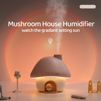 Diffuseur d'arômes portable 300 ml rechargeable par USB, design champignon, avec lumière d'ambiance 7 couleurs et télécommande pour la maison, le bureau et l'hôtel