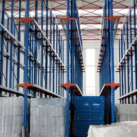 Étagères de stockage en acier pour entrepôt, rayonnages industriels robustes, rayonnages à palettes Blue Orange Drive-in, conception personnalisée