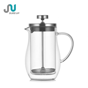 Cafetière à piston transparente <span class=keywords><strong>en</strong></span> <span class=keywords><strong>verre</strong></span> borosilicate de haute qualité, filtre <span class=keywords><strong>en</strong></span> maille à 3 couches 304, bec verseur <span class=keywords><strong>en</strong></span> forme de V, résistante à la chaleur/au froid - Product Image 3