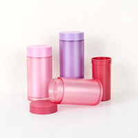 Flacon vide à double paroi couleur pastel pour compléments alimentaires, conteneur de gélules et de pilules vitaminiques, avec logo personnalisé pour l'emballage de produits de santé