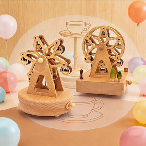 OEM ODM Boîte à musique ronde de 13 cm en forme de grande roue, faite à la main, logo personnalisé, cadeaux pour enfants - Product Image 2