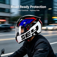 Casque de moto intégral 008-130 pour hommes et femmes, toutes saisons, casque de course de sécurité, accessoires modifiés, neuf