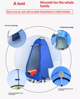 Tente de douche pliable à montage rapide, abri de change en polyester taffetas imperméable, avec fenêtre arrière et corde à linge pour le camping