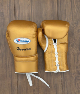 Guantes de Boxeo de Alta Calidad Personalizables con Cordones, de Cuero Genuino, con Correa Ajustable para la Muñeca y Cierre de Gancho y Bucle, para Artes Marciales - Product Image 1