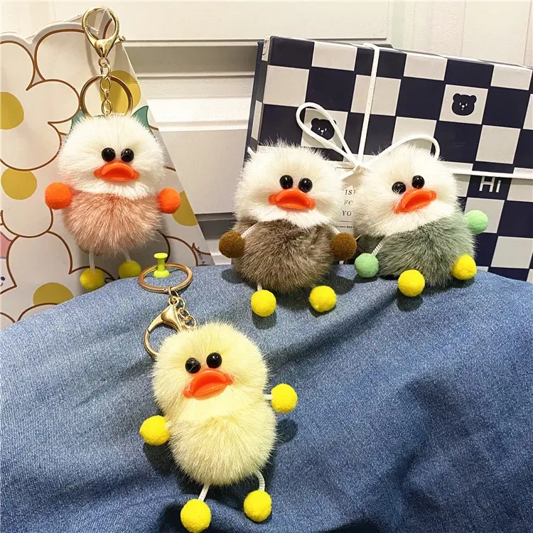 Wholesalecute plush Doll student bag Ugly Cute Duck Cartoon Animal Keychains pendant Gift accessories