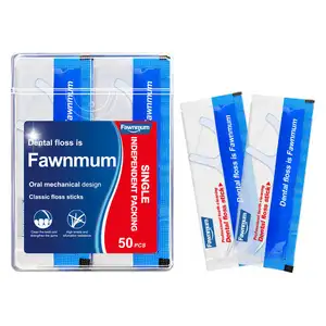 Fawnmum Brand Charcoal Infused Toothpick Disposable Plastic Dental Flosser Classic Dental Flosser