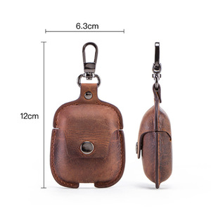 Crazy Horse-estuche portátil de cuero Real para auriculares, accesorios para <span class=keywords><strong>Airpods</strong></span> 1 <span class=keywords><strong>2</strong></span> <span class=keywords><strong>Pro</strong></span> - Product Image 1