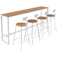 Ensemble de mobilier de bar commercial moderne multifonctionnel en fer forgé, table de comptoir et chaises, pour salon de thé, extérieur et balcon haut de gamme