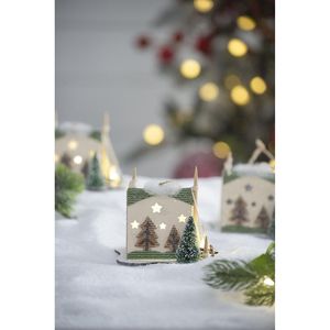 Adorno de tienda de campaña de cartón Levitehas, 5x3.5x4 pulgadas, decoración colgante para árbol de Navidad, estilo rústico hecho a mano - Product Image 6