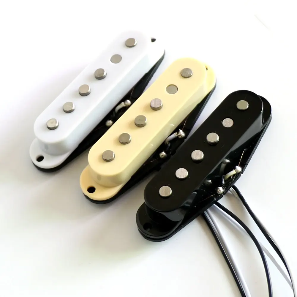 Donlis DS51 1set White Black color Alnico 5 Single Coil Guitar pickups In Ivory Color for Strat SSS guitars