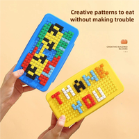 Bricolage créatif Pixel Building Block Boîtes à bento japonaises Conteneur alimentaire chauffant pour le déjeuner Pique-nique Salade de fruits Adapté aux enfants