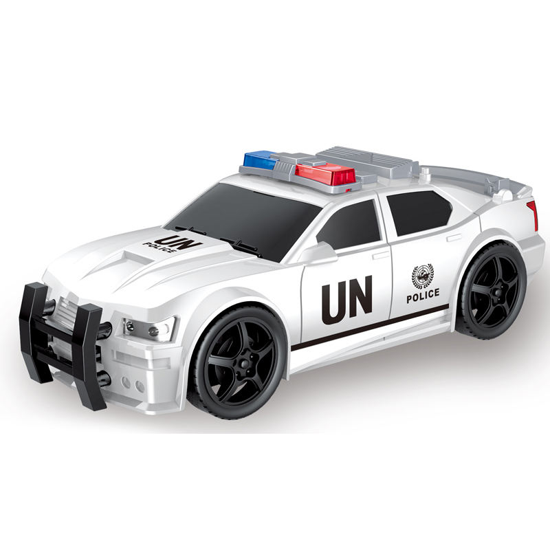 Coche de inercia de plástico, juguete de policía, 1/20|