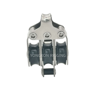 스테인레스 스틸 3 휠 풀리 해양 하드웨어 트리플 풀리 블록 공장 가격 헤비 듀티 나일론 도르래 - Product Image 1