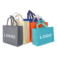 Sacs de courses réutilisables promotionnels en non-tissé, petit format, sac fourre-tout uni, acceptant l'impression de logo