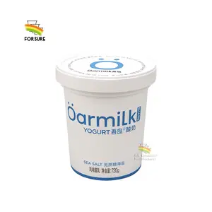 Fabrika doğrudan IML ambalaj kabı 720ml plastik yoğurt Pot yuvarlak dondurma küvetleri kutusu PP pamuk şeker küvet