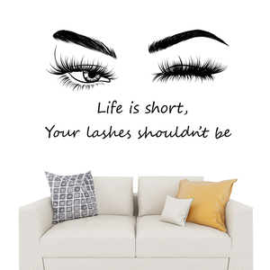 Citazione dell'autoadesivo della parete delle belle ciglia dell'occhio di vendita calda per la stanza della ragazza - Product Image 5