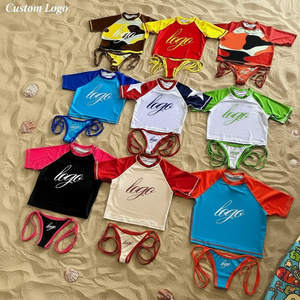 Fabricante de Trajes de Baño con Logotipo Personalizado, Conjuntos de <span class=keywords><strong>Bikini</strong></span> Personalizados, Tops de Manga Corta para Mujer, Traje de Baño OEM, Shorts de Baño, <span class=keywords><strong>Bikini</strong></span> de Moda - Product Image 1