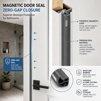 Puerta de Baño de Aluminio Impermeable al Por Mayor con Vidrio Esmerilado para Proyectos de Apartamentos Modernos, Precio de Fábrica, Suministro al Por Mayor