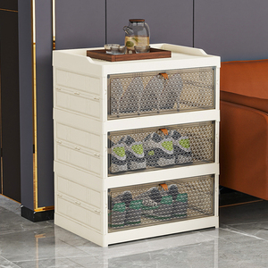 RTY4461 Design moderne, étagère à chaussures, grand <span class=keywords><strong>meuble</strong></span> de rangement, armoire à chaussures en plastique transparente pliable avec interrupteur magnétique. - Product Image 2