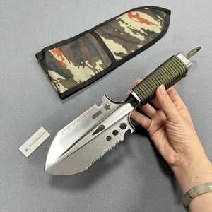 Stainless Steel Tactical Shovel with Ruler &amp; Saw <strong>Edge</strong> Portable Garden Tool <strong>Spade</strong> with Nylon Sheath EDC Camping Survival Shovel - Product Image 4