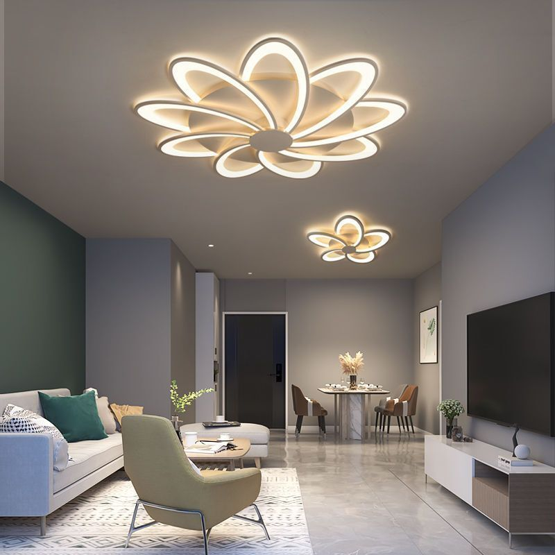 JACKSUN Modern LED Home Ceiling Light Acrylic Tri-color Light Dim Ceiling Lamp With Remote Control for Living Room Main Lighting