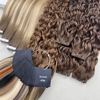 Ekstensi Rambut Manusia 100% Virgin Remy Rusia Premium Invisible Genius Wefts Double Drawn Silky Straight Micro-Link Color