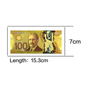 Billete de 100 dólares canadienses con lámina de oro - Conmemorativo de Robert Borden y <span class=keywords><strong>la</strong></span> investigación médica 15.3x7cm 4.5g - Product Image 2