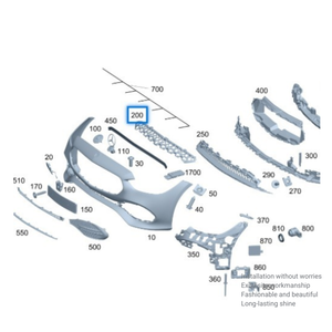 Cadre de calandre inférieure de pare-chocs de voiture, support supérieur de pare-chocs avant OEM 206 885 3004 206-885-3004 2068853004 pour Mercedes Benz Classe <span class=keywords><strong>C</strong></span> <span class=keywords><strong>W206</strong></span> - Product Image 5