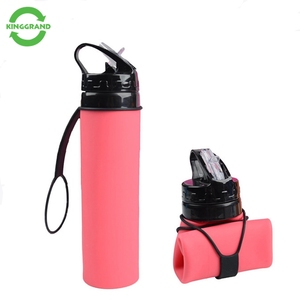 Bouteilles d'eau pliables en silicone sans BPA personnalisées pour le sport, avec logo sur mesure, vente en gros - Product Image 2